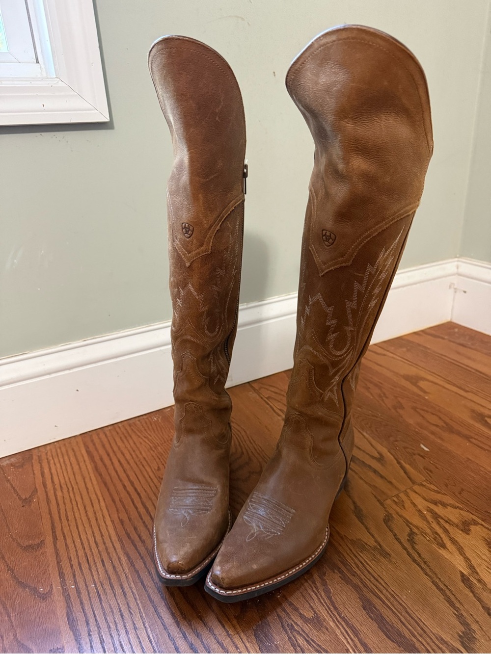 Ariat Murrieta Brown Leather Knee-High Western Heeled Boot - Picture 2 of 5